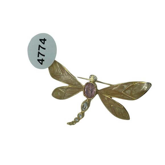 Dragonfly Brooch Pin Vintage Kenneth J Lane For Avon Womens Gold Tone C Clasp - Picture 5 of 14